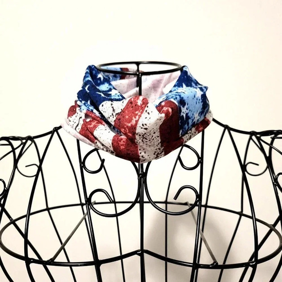 US American Flag Neck Gaiter Face Mask Balaclava Neckerchief Bandana Washable - Picture 1 of 1